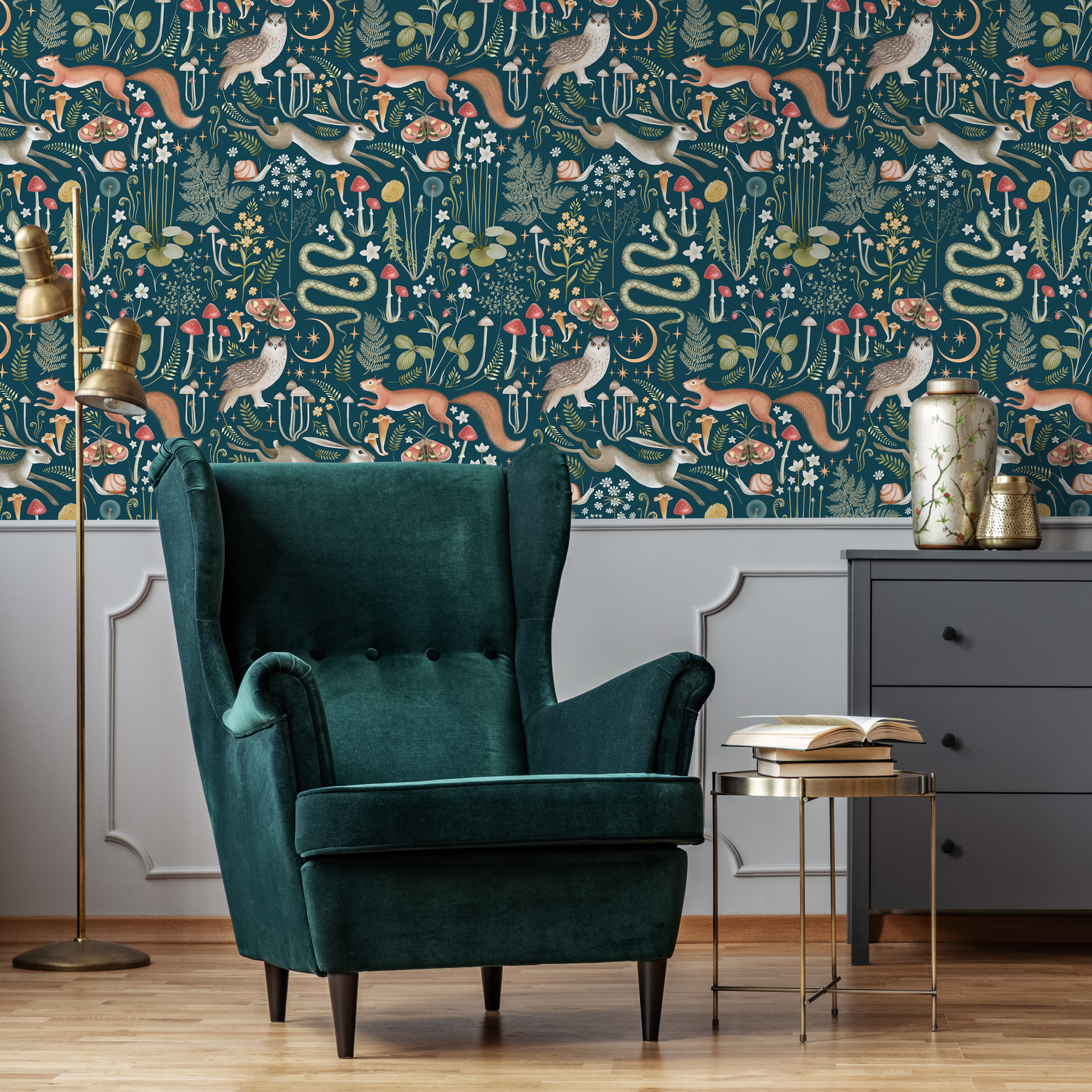 Woodland Wallpaper Forest Animal Wallpaper Peel and Stick and Traditional Wallpaper - D929 - ONDECOR.COM