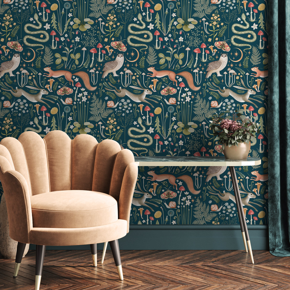 Woodland Wallpaper Forest Animal Wallpaper Peel and Stick and Traditional Wallpaper - D929 - ONDECOR.COM