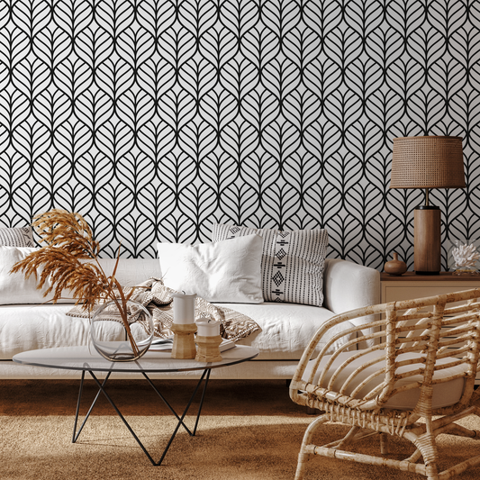 Removable Wallpaper Peel and Stick Wallpaper Wall Paper Wall Mural - Geometric Black and White Wallpaper - D972