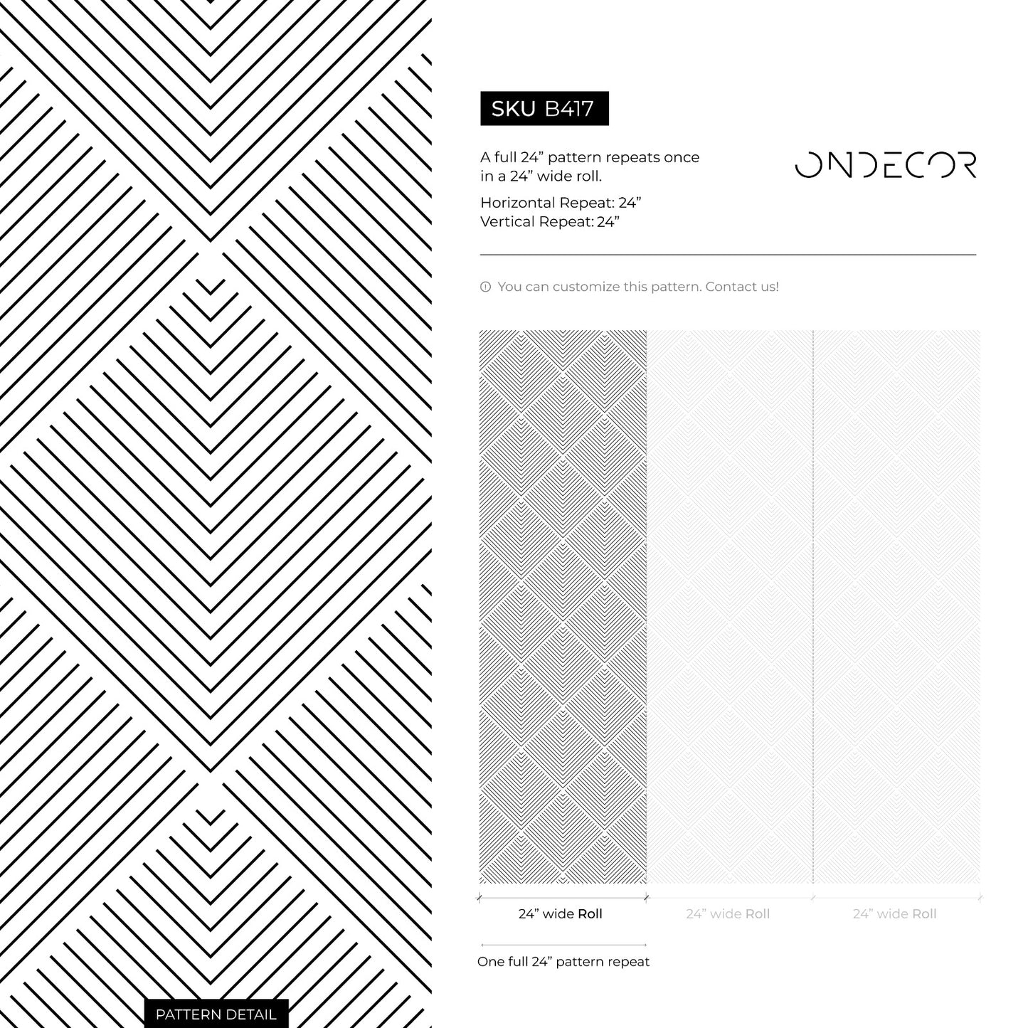 Black and White Geometric Removable Wallpaper Scandinavian Wallpaper Peel and Stick Wallpaper Wall Paper - B417