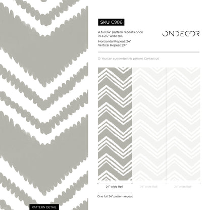 Boho Chevron Wallpaper / Peel and Stick Wallpaper Removable Wallpaper Home Decor Wall Art Wall Decor Room Decor - C986