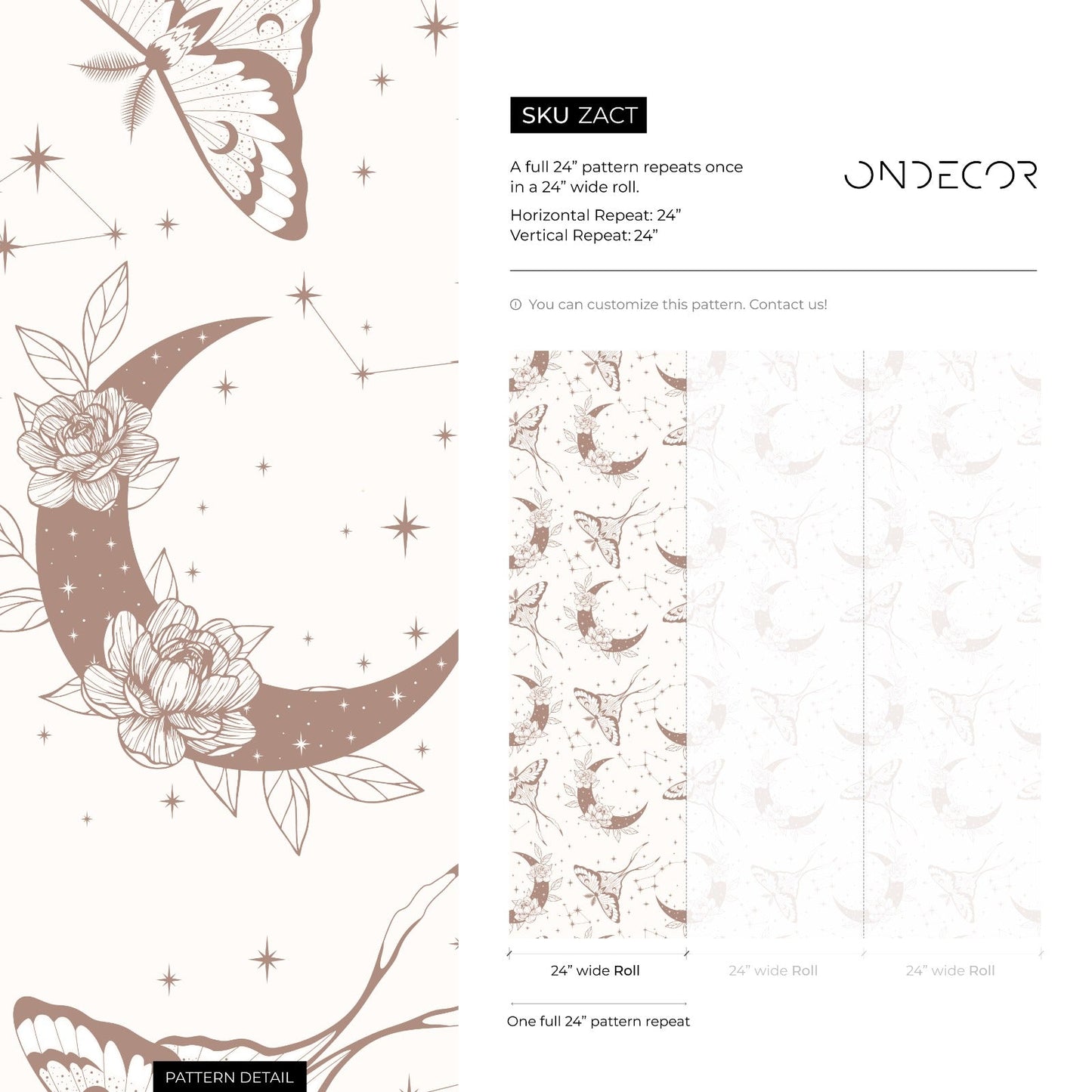 Mystique and Celestial Wallpaper Removable Peel and Stick Wallpaper,  Peel and Stick Wallpaper Moon and Butterfly - ZACT