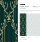 Elegant Green Geometric Wallpaper / Peel and Stick Wallpaper Removable Wallpaper Home Decor Wall Art Wall Decor Room Decor - D243 - ONDECOR.COM