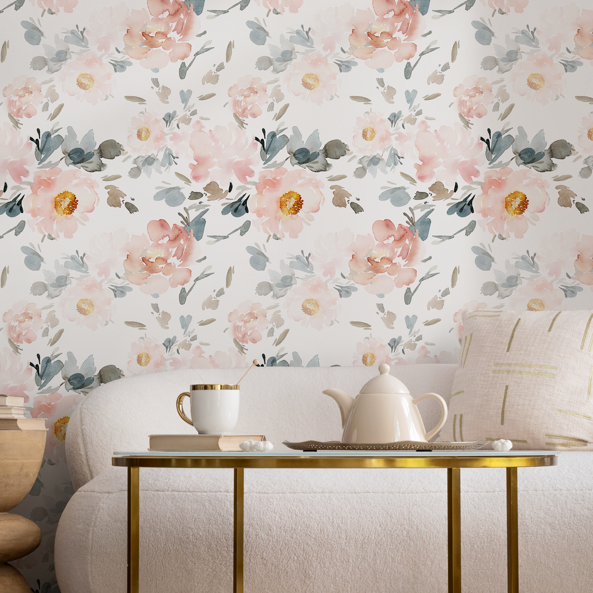 Vintage Large Scale Wallpaper Floral Peel and Stick Removable Repositionable or Traditional  Pre-pasted - ZAAN - ONDECOR.COM