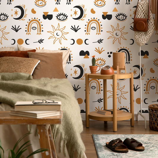 Mystique and Celestial Wallpaper Removable  Peel and Stick Wallpaper, Peel and Stick Wallpaper  Moon and Magic - ZAAT