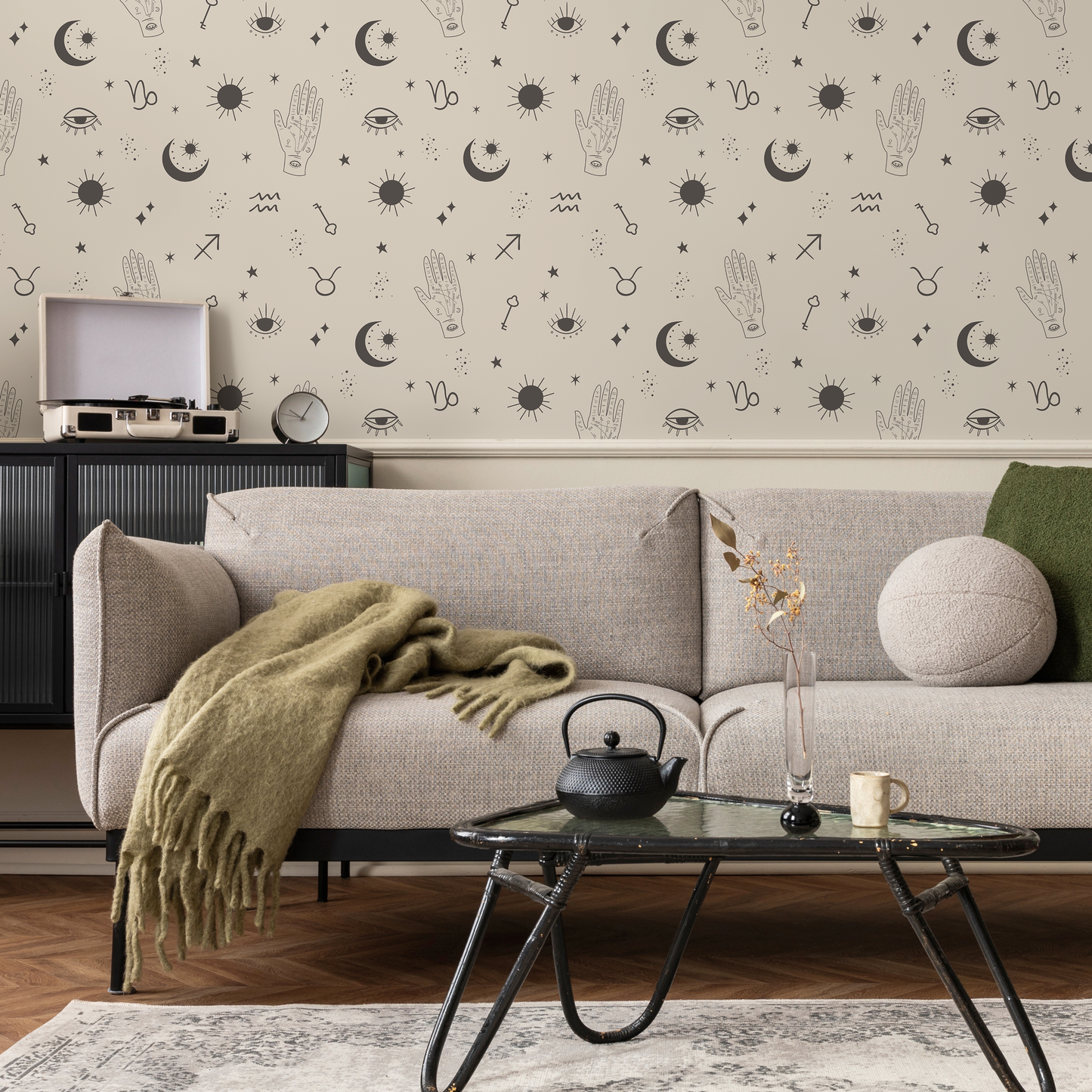 Mystique and Celestial Wallpaper Removable  Peel and Stick Wallpaper, Peel and Stick Wallpaper  Moon and Zodiac - ZAAU