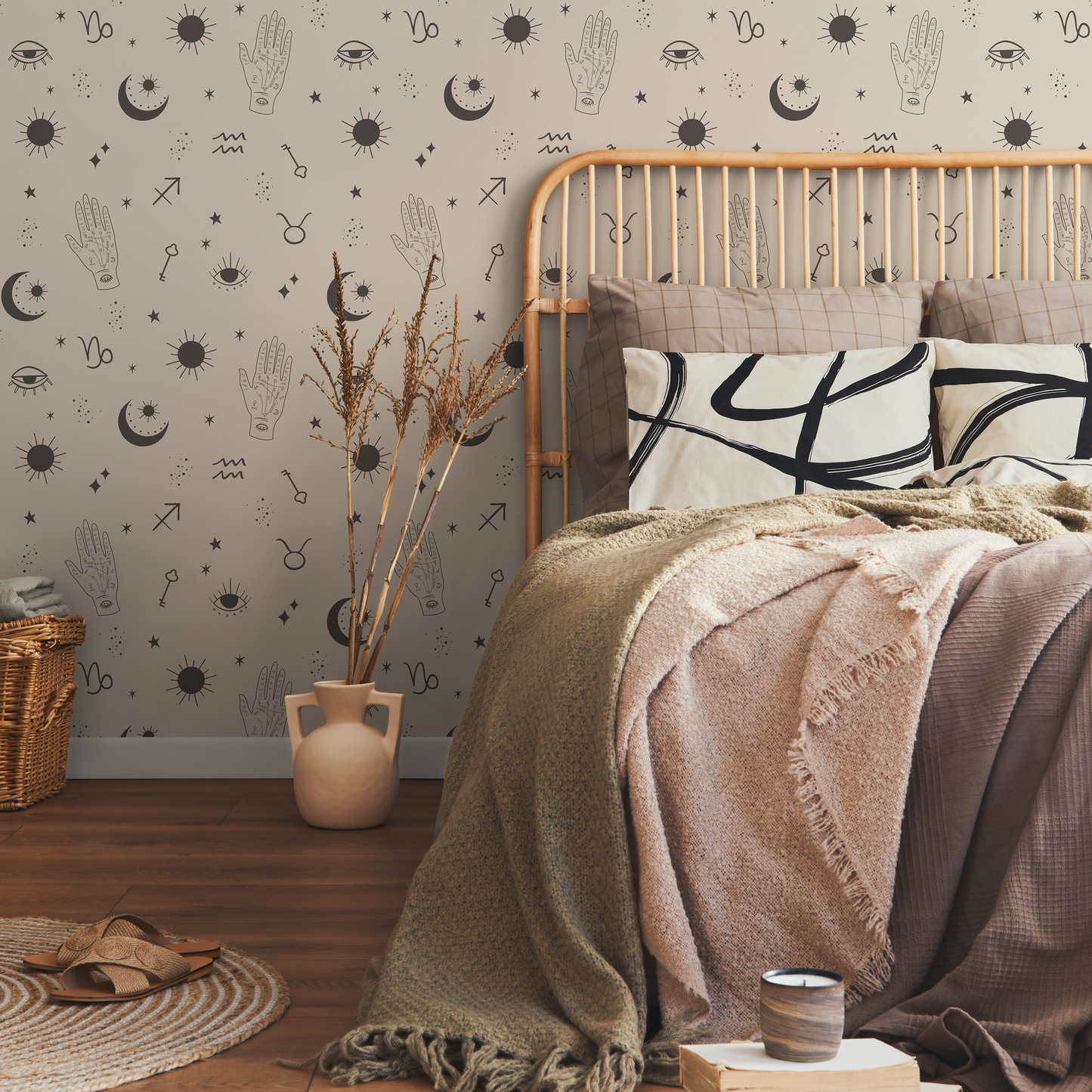 Mystique and Celestial Wallpaper Removable  Peel and Stick Wallpaper, Peel and Stick Wallpaper  Moon and Zodiac - ZAAU