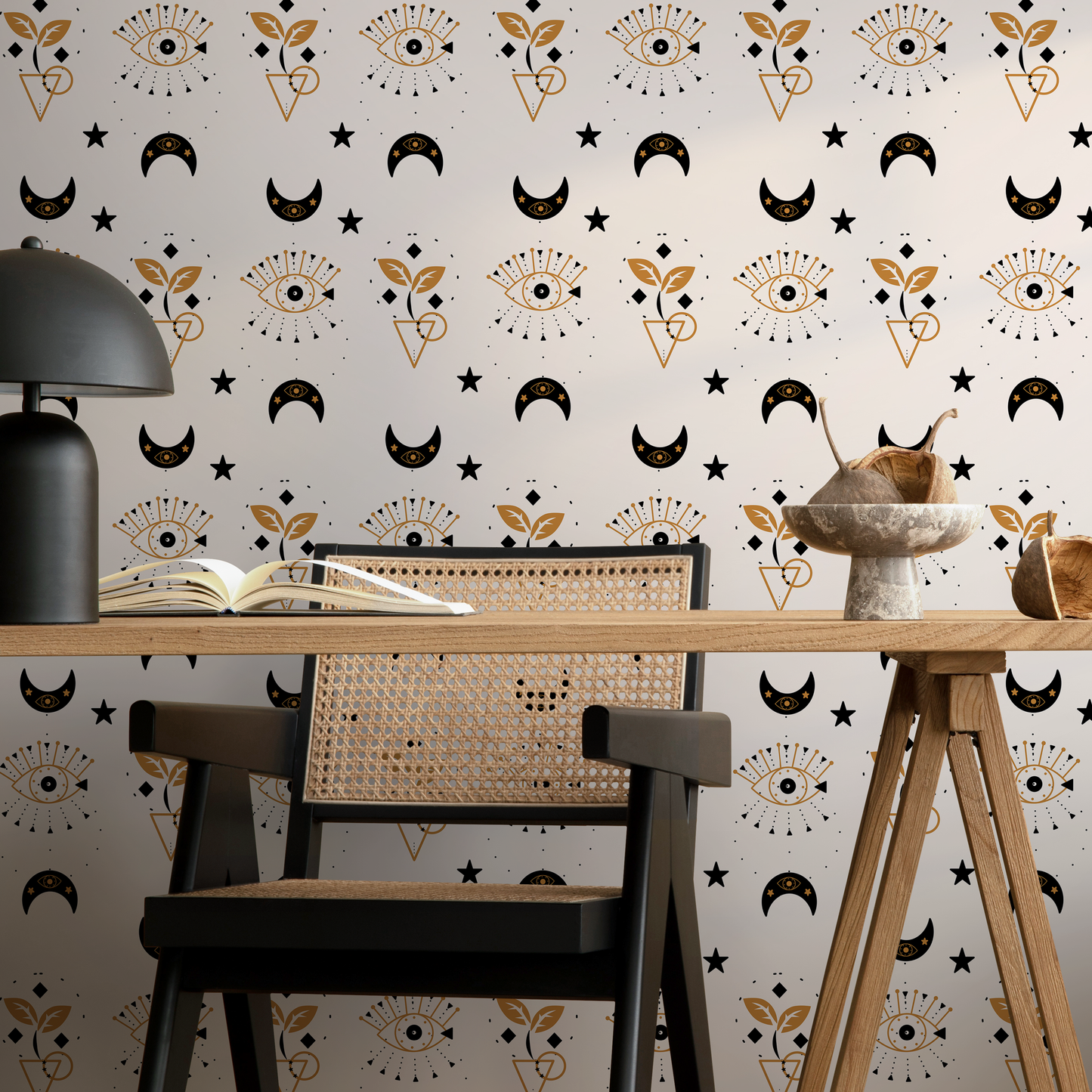 Mystique and Celestial Wallpaper Removable Peel and Stick Wallpaper,  Peel and Stick Wallpaper Moon and Butterfly - ZAAY