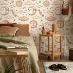 Mystique and Celestial Wallpaper Removable Peel and Stick Wallpaper, Peel and Stick Wallpaper Moon and Sun - ZABC - ONDECOR.COM