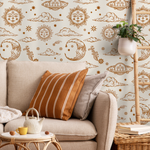 Mystique and Celestial Wallpaper Removable Peel and Stick Wallpaper, Peel and Stick Wallpaper Moon and Sun - ZABC - ONDECOR.COM