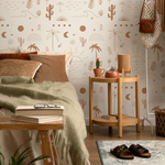 California Wallpaper Boho Minimalist Beach Cactus Peel and Stick Removable and Repositionable or Traditional Pre-pasted Wallpaper - ZABY - ONDECOR.COM