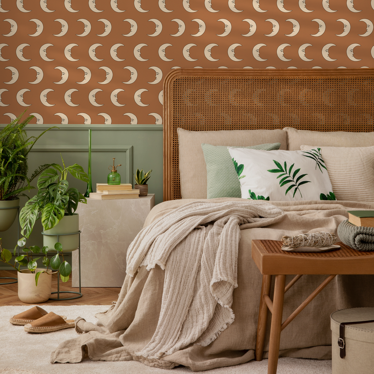 Half Moon Terracotta Wallpaper Removable Self Adhesive Wallpaper, Peel and Stick Wallpaper - ZABZ