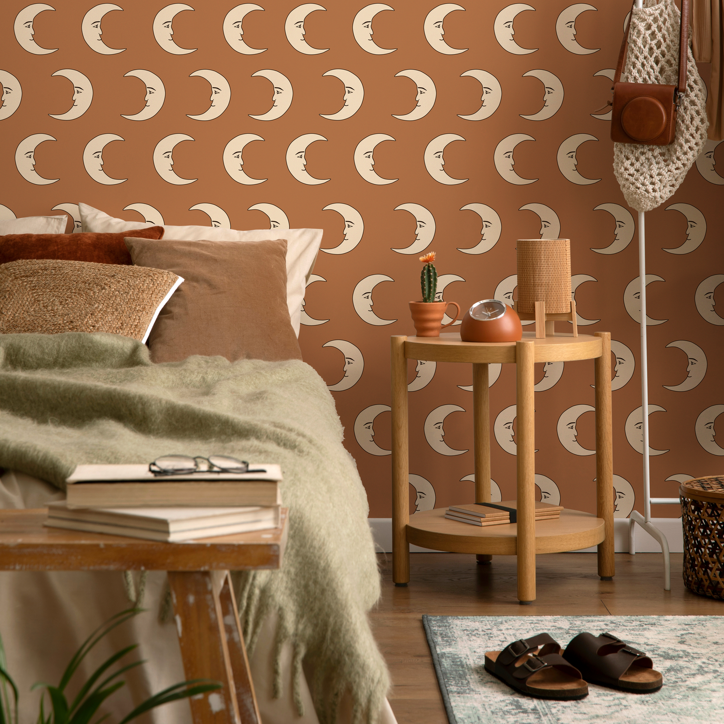 Half Moon Terracotta Wallpaper Removable Self Adhesive Wallpaper, Peel and Stick Wallpaper - ZABZ