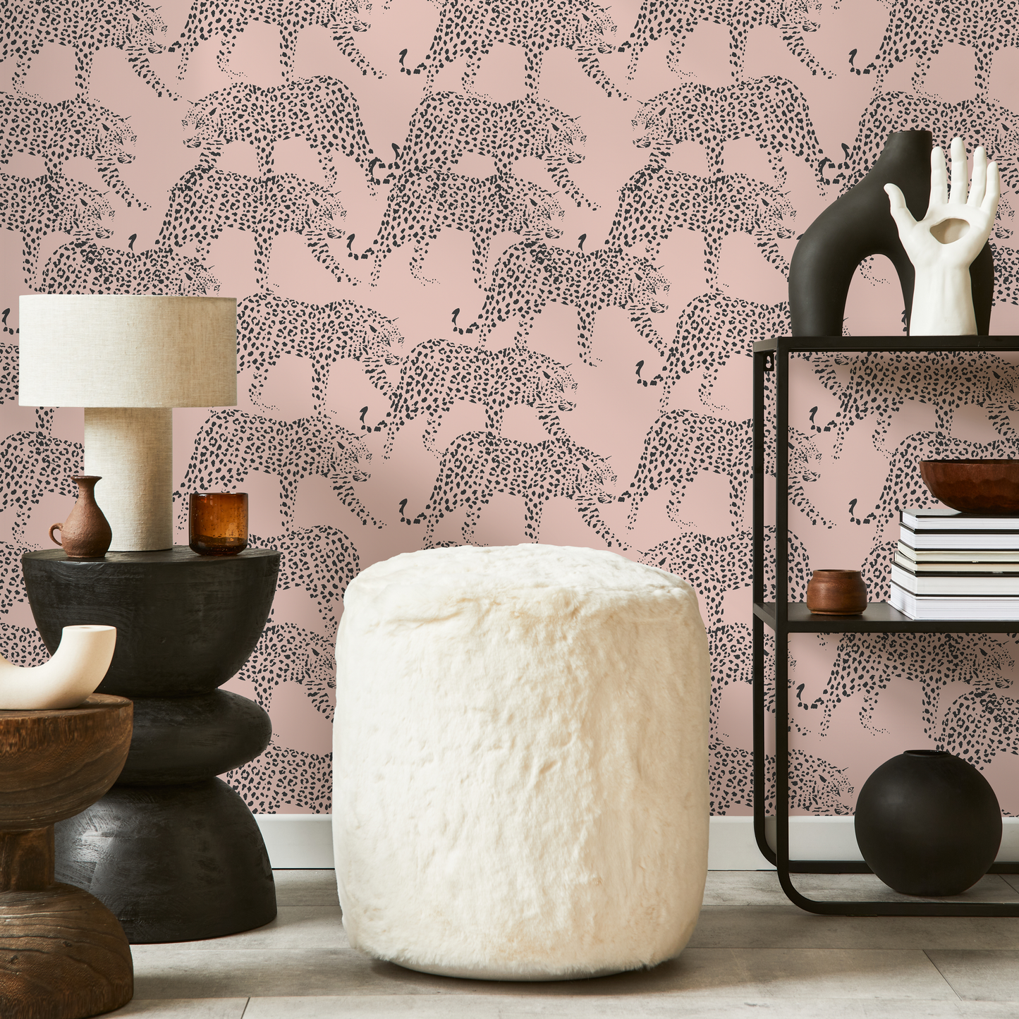 Pink Boho Cheetah Wallpaper Removable and Repositionable Peel and Stick or Traditional Pre-pasted Wallpaper - ZADM