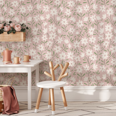 Simple Floral Peel And Stick Wallpaper