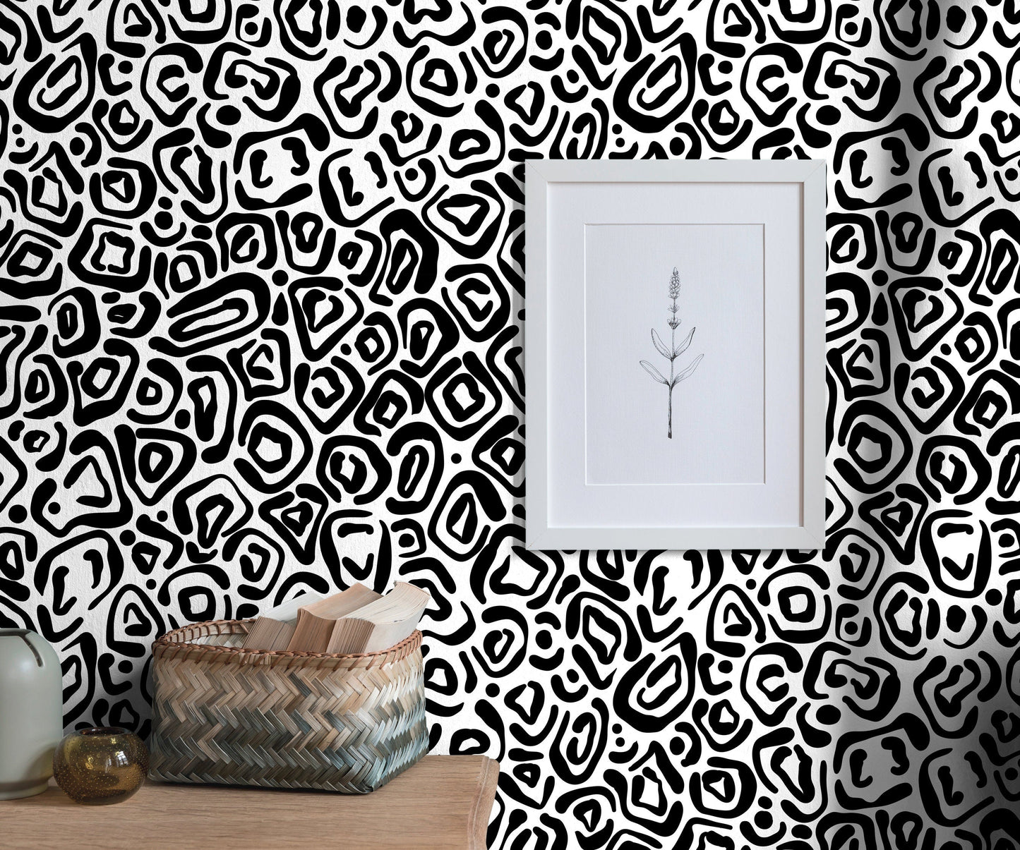 Wallpaper Peel and Stick Wallpaper Removable Wallpaper Home Decor Wall Art Wall Decor Room Decor / Animal Black And White Wallpaper - C314