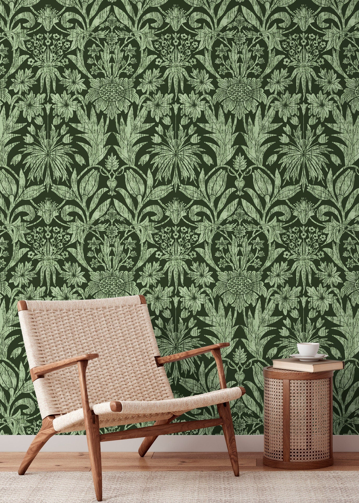 Wallpaper Peel and Stick Wallpaper Removable Wallpaper Home Decor Wall Art Wall Decor Room Decor / Floral Art Nouveau Wallpaper - X173