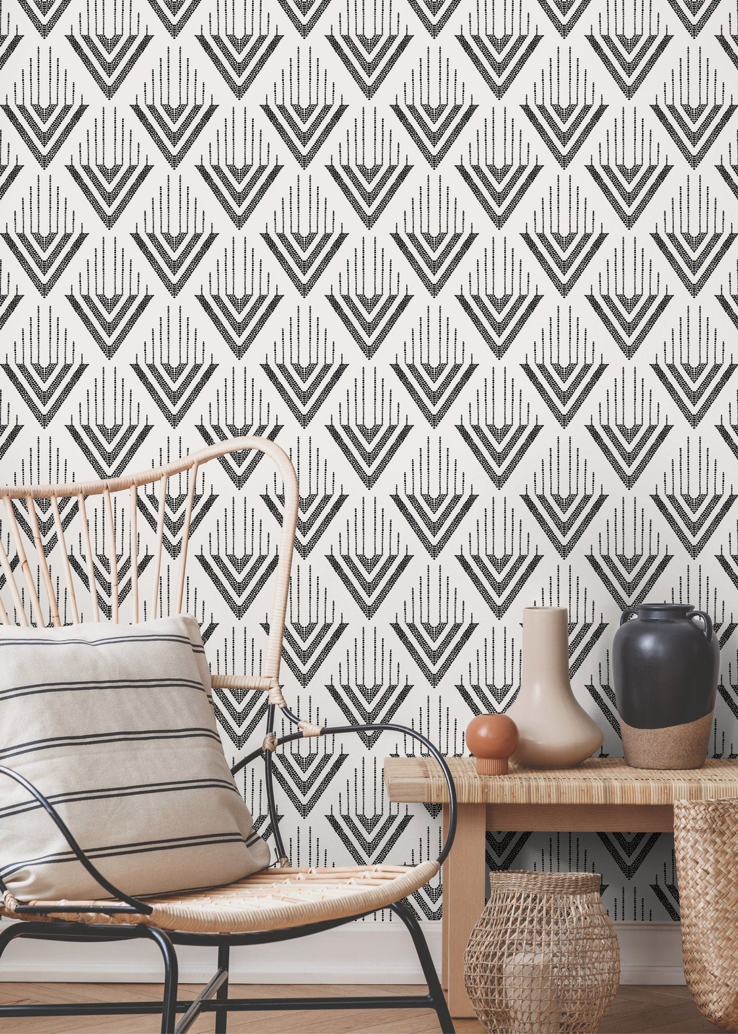 Wallpaper Peel and Stick Wallpaper Removable Wallpaper Home Decor Wall Art Wall Decor Room Decor / Geometric Boho Wallpaper - C498