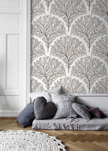 Tree Floral Wallpaper / Peel and Stick Wallpaper Removable Wallpaper Home Decor Wall Art Wall Decor Room Decor - C810