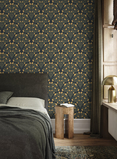Gold Damask Peel And Stick Wallpaper