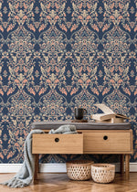 Floral Vintage Victorian Wallpaper / Peel and Stick Wallpaper Removable Wallpaper Home Decor Wall Art Wall Decor Room Decor - D075