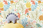 Colorful Wildflowers Wallpaper / Peel and Stick Wallpaper Removable Wallpaper Home Decor Wall Art Wall Decor Room Decor - D132