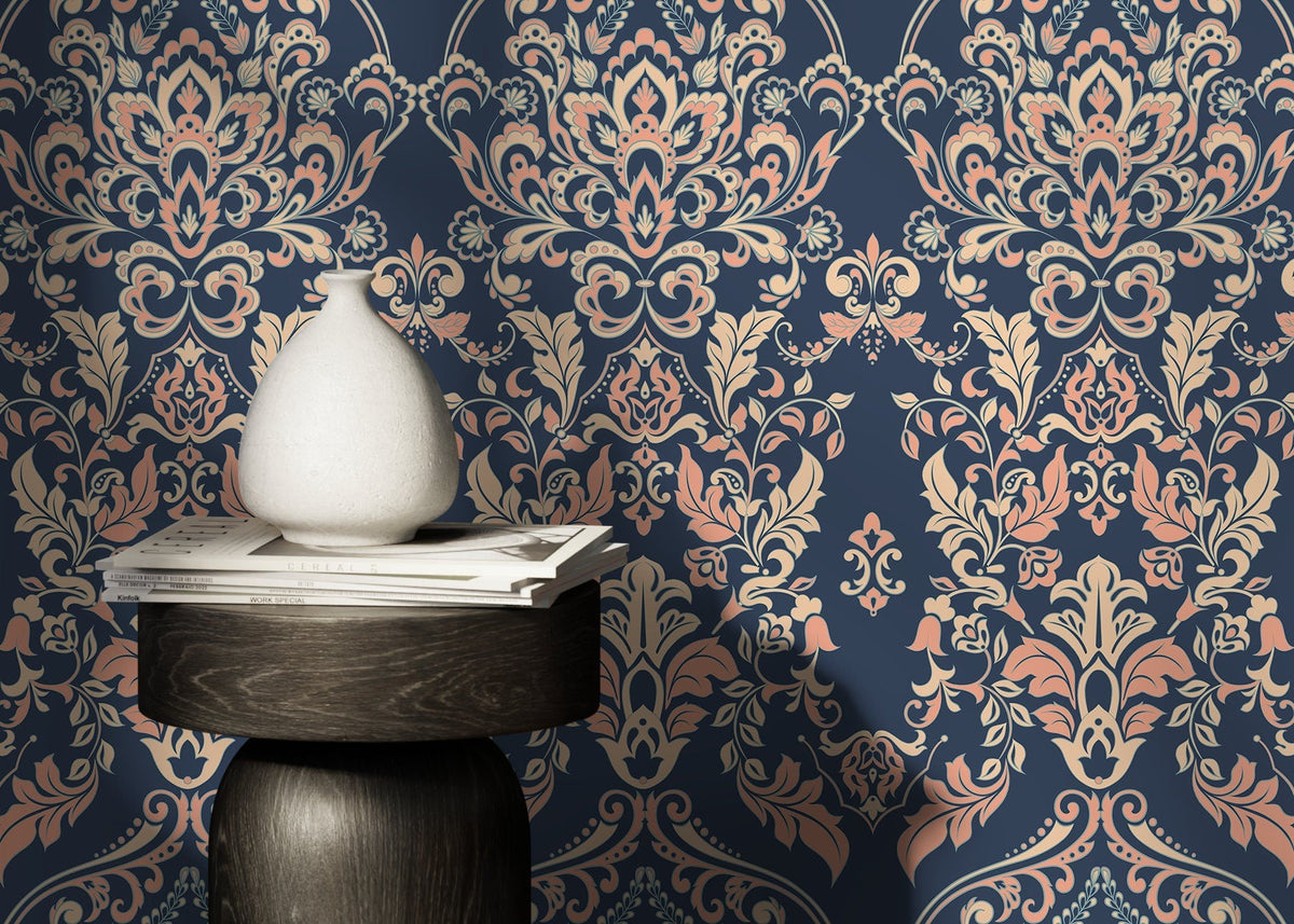 Floral Vintage Victorian Wallpaper / Peel and Stick Wallpaper Removable Wallpaper Home Decor Wall Art Wall Decor Room Decor - D075