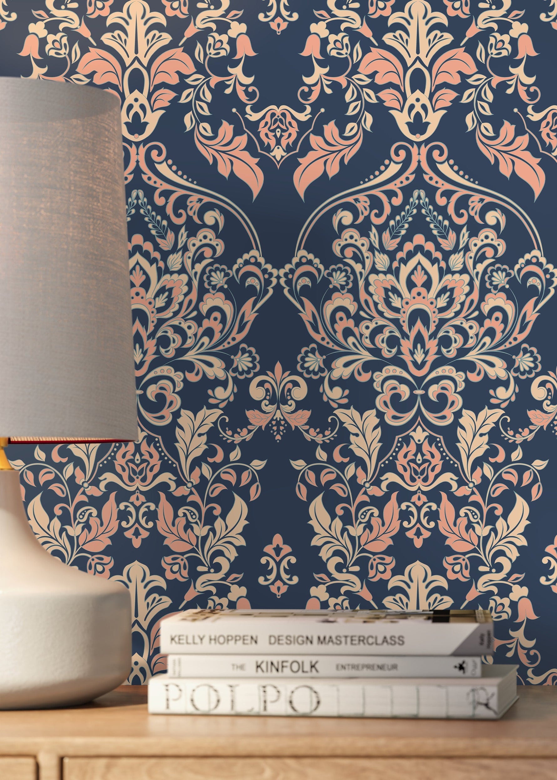 Floral Vintage Victorian Wallpaper / Peel and Stick Wallpaper Removable Wallpaper Home Decor Wall Art Wall Decor Room Decor - D075