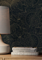 Dark Victorian Wallpaper / Peel and Stick Wallpaper Removable Wallpaper Home Decor Wall Art Wall Decor Room Decor - D081