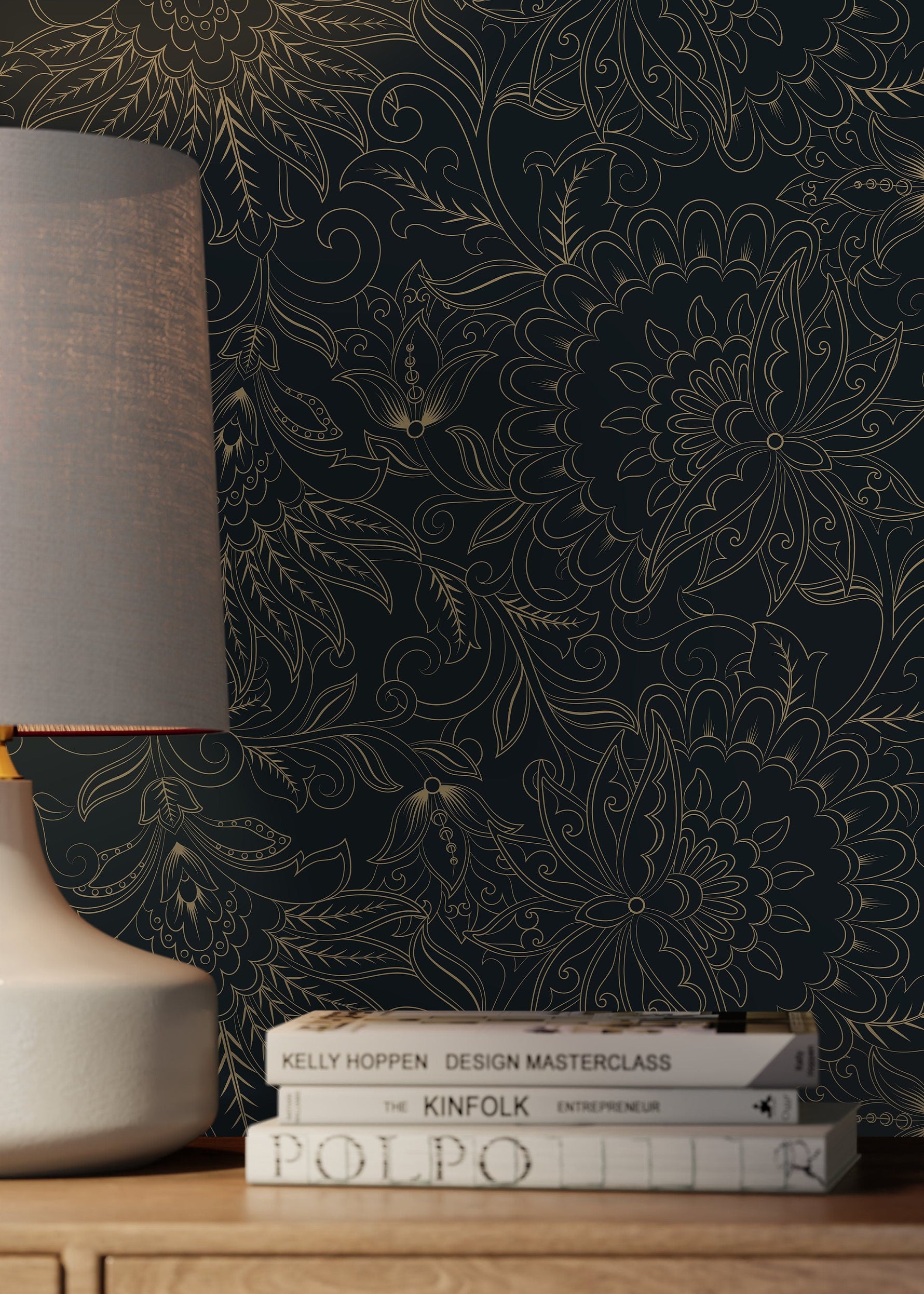 Dark Victorian Wallpaper / Peel and Stick Wallpaper Removable Wallpaper Home Decor Wall Art Wall Decor Room Decor - D081