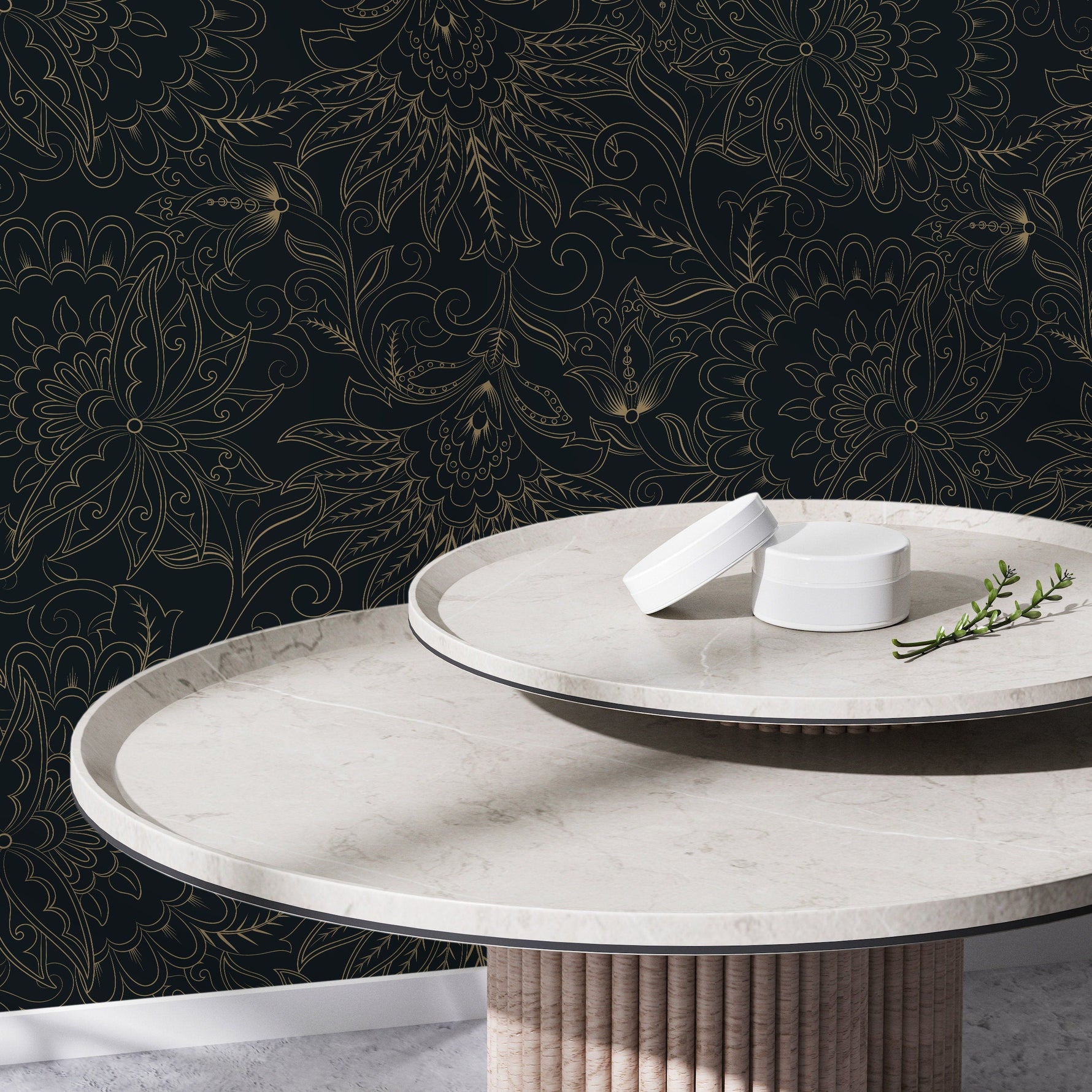Dark Victorian Wallpaper / Peel and Stick Wallpaper Removable Wallpaper Home Decor Wall Art Wall Decor Room Decor - D081