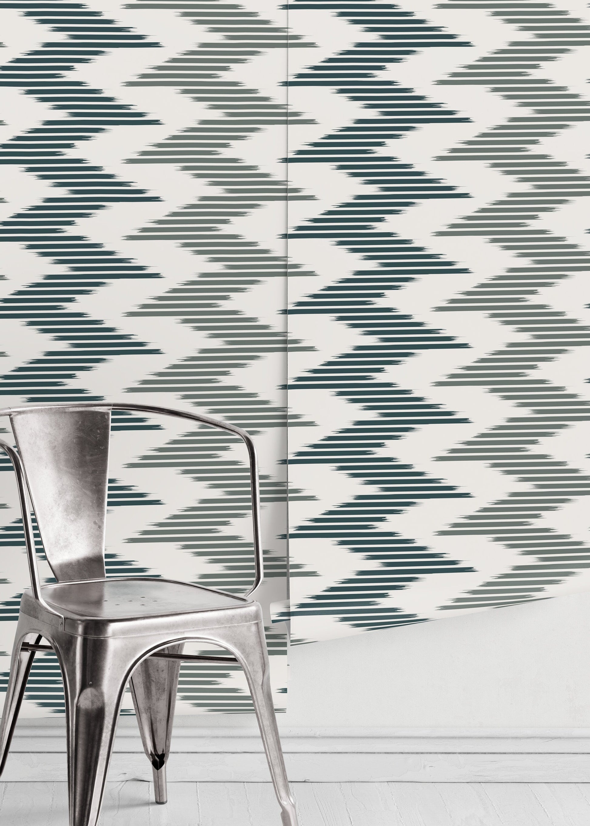 Boho Chevron Wallpaper / Peel and Stick Wallpaper Removable Wallpaper Home Decor Wall Art Wall Decor Room Decor - D205