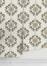 Neutral Vintage Ornamental Wallpaper / Peel and Stick Wallpaper Removable Wallpaper Home Decor Wall Art Wall Decor Room Decor - D232