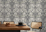 Green Vintage Victorian Wallpaper / Peel and Stick Wallpaper Removable Wallpaper Home Decor Wall Art Wall Decor Room Decor - D266