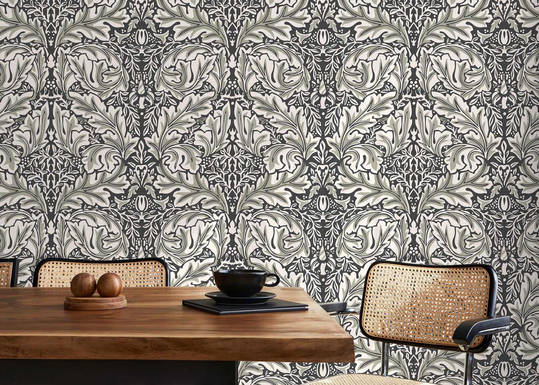 Green Vintage Victorian Wallpaper / Peel and Stick Wallpaper Removable Wallpaper Home Decor Wall Art Wall Decor Room Decor - D266