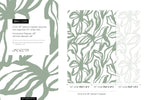 Green Abstract Floral Wallpaper / Peel and Stick Wallpaper Removable Wallpaper Home Decor Wall Art Wall Decor Room Decor - D288