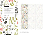 Spring Wildflowers Wallpaper / Peel and Stick Wallpaper Removable Wallpaper Home Decor Wall Art Wall Decor Room Decor - D318