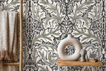 Green Vintage Victorian Wallpaper / Peel and Stick Wallpaper Removable Wallpaper Home Decor Wall Art Wall Decor Room Decor - D266