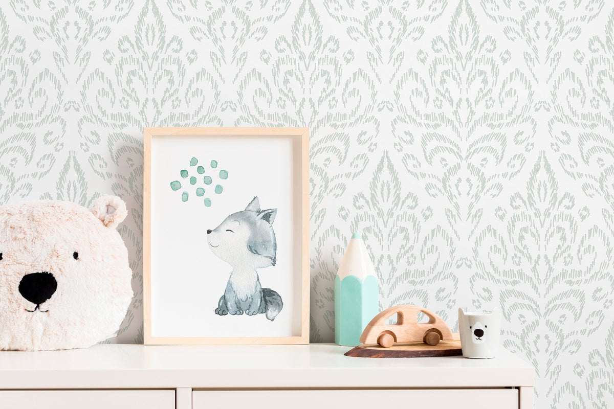 Light Vintage Wallpaper / Peel and Stick Wallpaper Removable Wallpaper Home Decor Wall Art Wall Decor Room Decor - D356