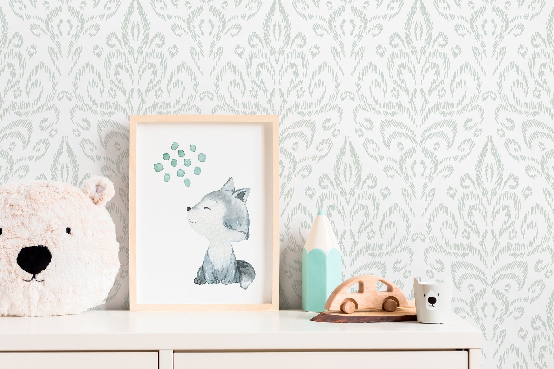Light Vintage Wallpaper / Peel and Stick Wallpaper Removable Wallpaper Home Decor Wall Art Wall Decor Room Decor - D356
