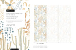 Boho Floral and Cactus Wallpaper / Peel and Stick Wallpaper Removable Wallpaper Home Decor Wall Art Wall Decor Room Decor - D314
