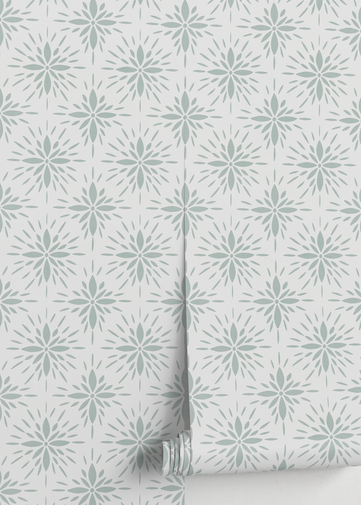 Floral Tile Wallpaper / Peel and Stick Wallpaper Removable Wallpaper Home Decor Wall Art Wall Decor Room Decor - D332