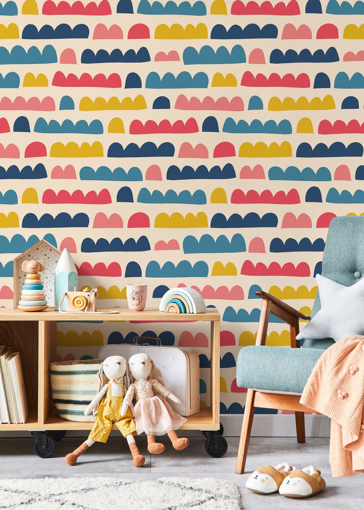 Colorful Kids Wallpaper / Peel and Stick Wallpaper Removable Wallpaper Home Decor Wall Art Wall Decor Room Decor - D338