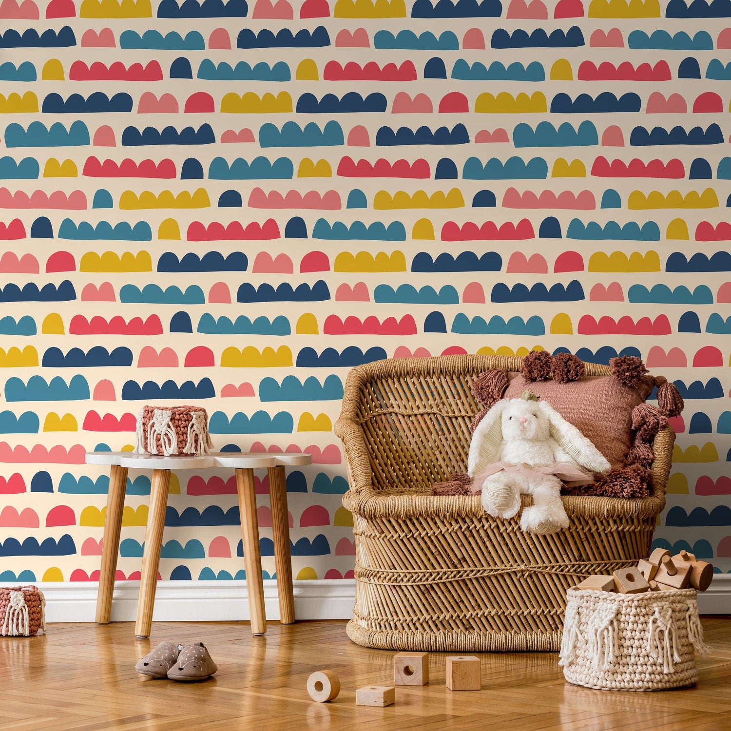 Colorful Kids Wallpaper / Peel and Stick Wallpaper Removable Wallpaper Home Decor Wall Art Wall Decor Room Decor - D338