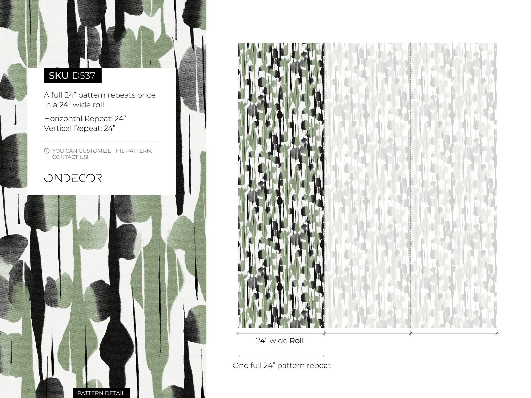 Black and Green Abstract Paint Wallpaper / Peel and Stick Wallpaper Removable Wallpaper Home Decor Wall Art Wall Decor Room Decor - D537