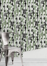 Black and Green Abstract Paint Wallpaper / Peel and Stick Wallpaper Removable Wallpaper Home Decor Wall Art Wall Decor Room Decor - D537