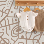 Neutral Abstract Wallpaper Ethnic Wallpaper Peel and Stick Wallpaper Home Decor - D550