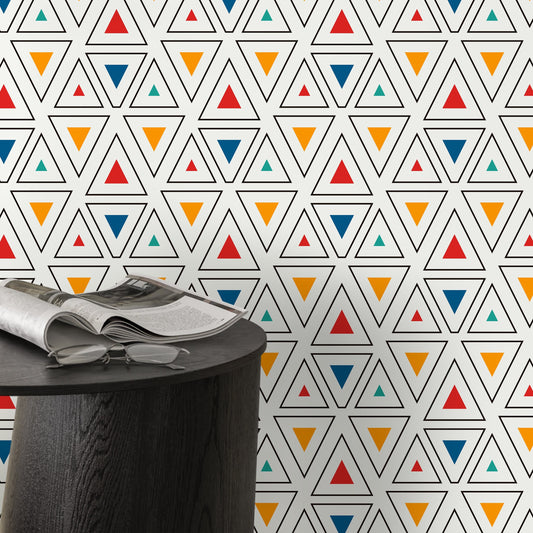 Removable Wallpaper Peel and Stick Wallpaper Wall Paper Wall Mural - Geometric Triangles Wallpaper - C177