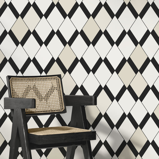 Wallpaper Peel and Stick Wallpaper Removable Wallpaper Home Decor Wall Art Wall Decor Room Decor / Geometric Black Modern Wallpaper - C363