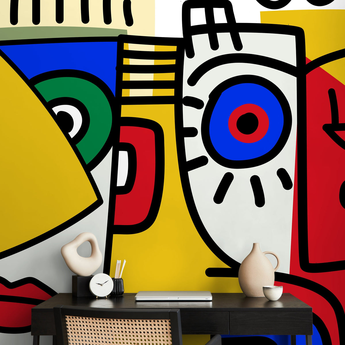 Unique Cubism Art Wallpaper Colorful Abstract Mural Peel and Stick Wallpaper Home Decor - D568